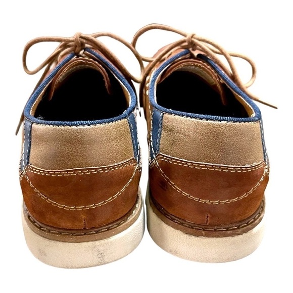 FREEMAN,SAWYER, MENS LACEUP OXFORDS. BROWN SUEDE WITH NAVY BLUE TRIM.SIZE 8 1/2M - Picture 5 of 7